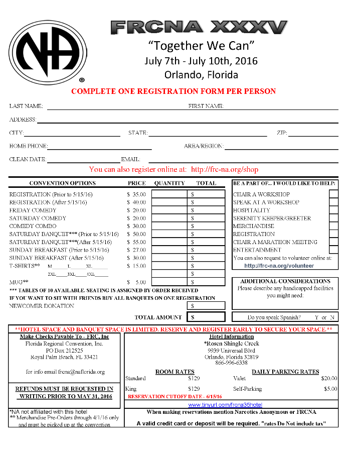 FRCNA XXXV "Together We Can"