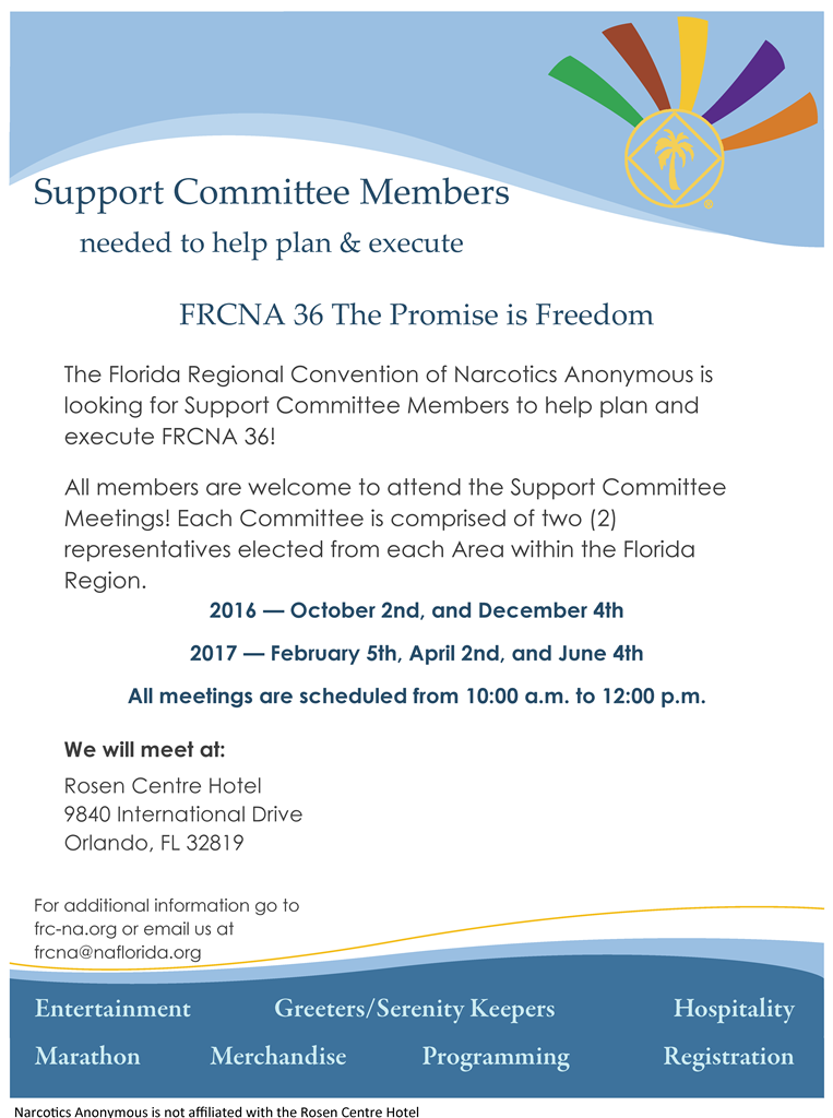 FRCNA 36 December 2016 Support Committee Meeting